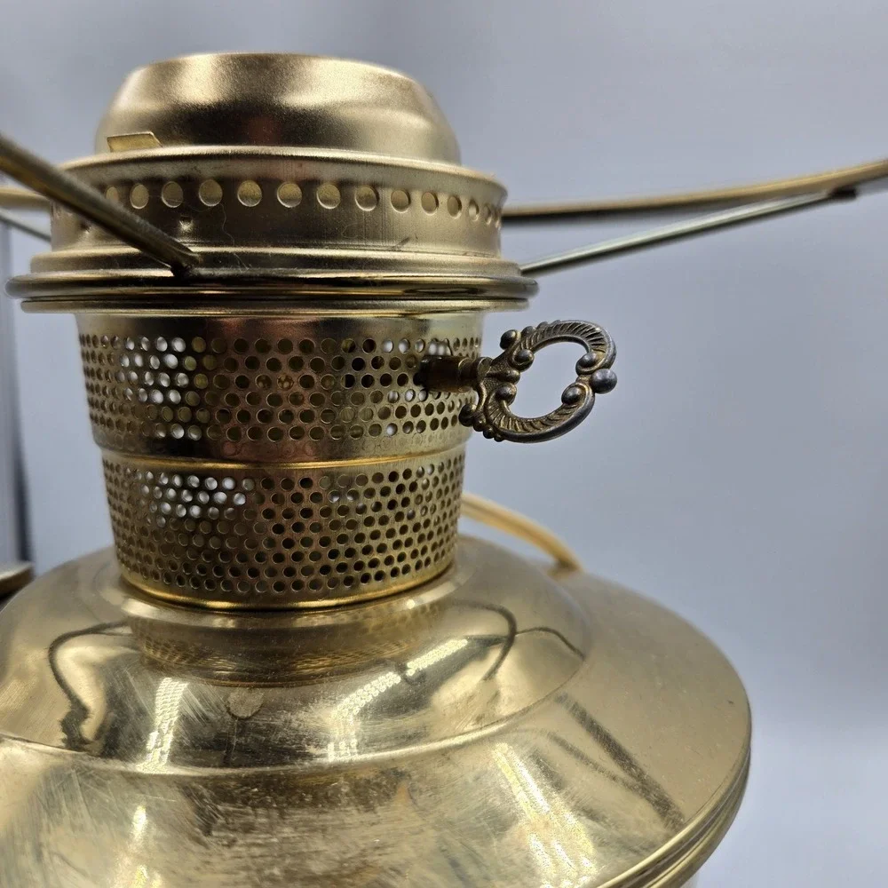 Antique vtg oil kerosene Lamp electrified Brass Base No Shade Unmarked MCM works